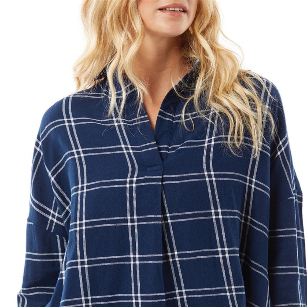 French Connection Check Side Split Popover Shirt